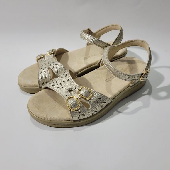Sas Duo Women's Slingback Gold Sandals sz 6.1/2 M - Picture 1 of 8